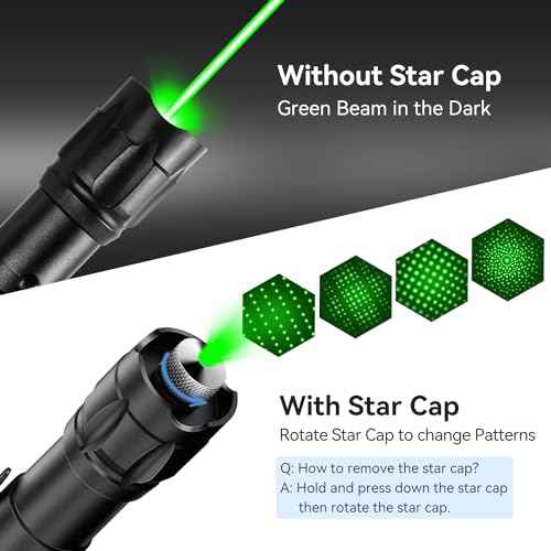 [Professional] Rechargeable Green Laser Pointer High Power Green Beam Laser Light Long Distance Range for TV/LED/LCD Screens Tactical Flashlights Presentation Office/Outdoors/Astronomic [002]
