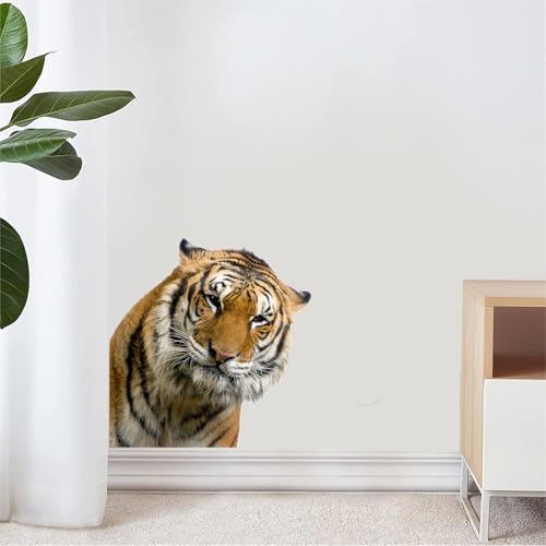 Realistic Tiger Wall Decal, Safari Jungle Animal Window Wall Sticker for Nursery, Kids Room, Bedroom or Wildlife Themed Decor