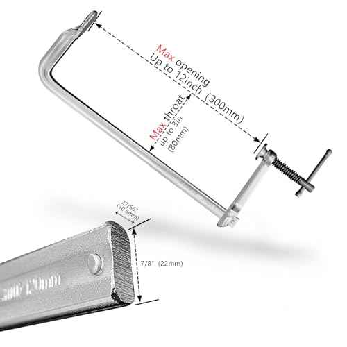 4-Pack 12-Inch Heavy-Duty F-Clamps for Welding, Woodworking & Metalworking ? 550 lbs Load Capacity, 3 Inch Throat Depth, All-Steel Construction (4-Pack - 12 Inch - 3 Inch)