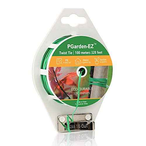 Twist Ties - 328ft Plant Ties PE-Coated Garden Ties with Cutter for Gardening Tomatoes Vines and Office Home Cable Organizing (1Reel/Green)¡¦
