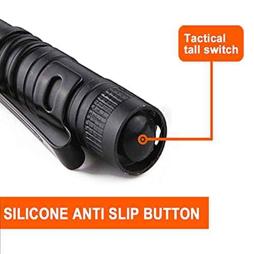 Beieverluck 20 Pack Pen Light Flashlight Mini Small Flashlight with Clip Waterproof LED Pocket Pen Flashlights for Camping, Inspection, Work, and Emergency(Large,Black)