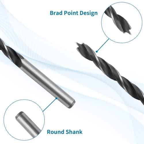 Bivethoi 5pcs 7mm Brad Point Drill Bits for Woodworking, High Carbon Steel Drilling Tool, Metric Drill Bits for Softwood Hardwood Plywood Acrylic Plastic