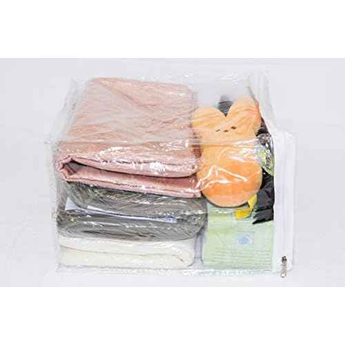 10-Pack Clear Vinyl Zippered Storage Bags 9 x 11 x 7 Inch