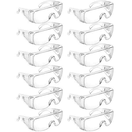 Queekay Safety Glasses over Eyeglasses Anti Dust Impact Scratch Safety Goggles for Men Women Nurses Workers Architect Lab