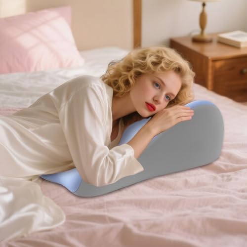 Couples Butt Cushion Pillow for Intimacy, Low-Profile Ergonomic Memory Foam Pillow for Bed, Home Pillows for Sitting and Lying, Recovers After Impact, Provides Intimacy Support (Blue)