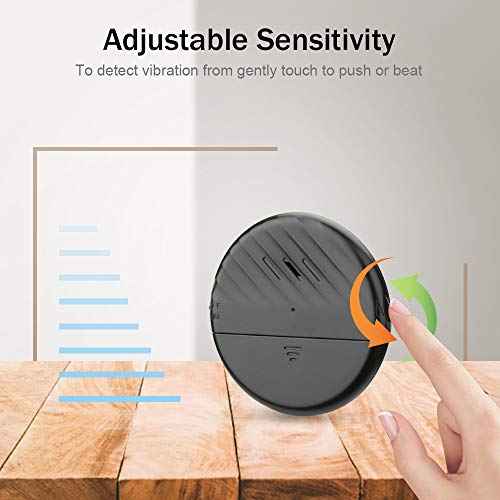 WSDCAM Ultra-Slim Glass Break Detector - 125dB Alarm, Vibration Sensor for Home Security - 4 Pack - Black