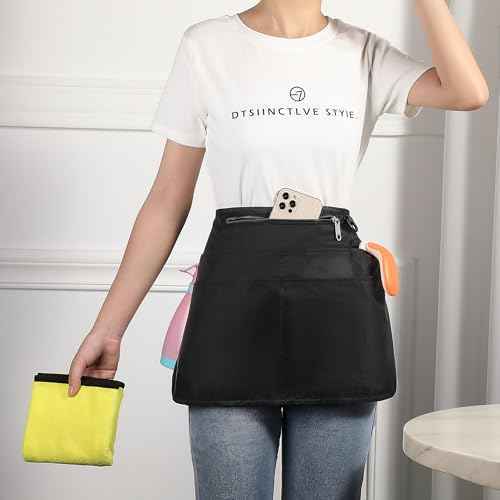 Cleaning Apron Caddy for Women with 6 Pockets, Professional Waterproof Cleaning Supplies for Housekeeping