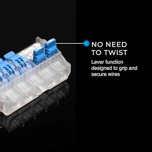Ideal Electrical in-Sure Lever Wire Connector,12 AWG, 5-Port (30-01L25), Bag of 10?Compact Releasable Connectors for Solid and Stranded Wire