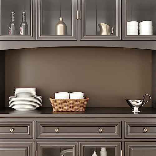 CRE8TIVE Thick Tan Wallpaper for Bedroom 12"x80" Matte Brown Contact Paper Peel and Stick Waterproof Self Adhesive Solid Color Removable Wallpaper for Bathroom Cabinets Shelves