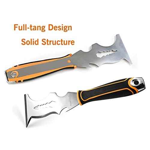 ROLLINGDOG 14-IN-1 Painter's Tool, Stainless Paint Scraper, Paint Roller Cleaner, Putty Knife, Multi-Use Painters Tool