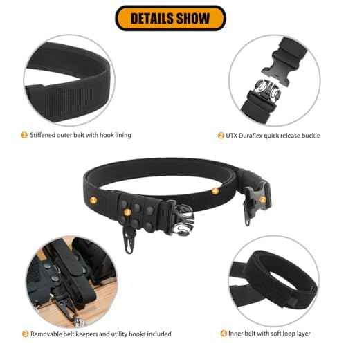 KRYDEX Duty Belts Law Enforcement 2 Inch Police Belt Nylon Duty Belt with Belt Keepers