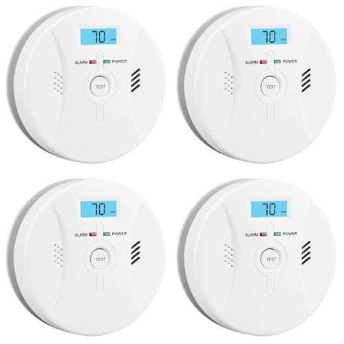 Smoke and Carbon Monoxide Detector, Combination Smoke Alarm and Carbon Monoxide Detector Battery Powered, CO Detector Alarm with Sensitive Sensor, Sound Warning and LCD Display, CDR-803