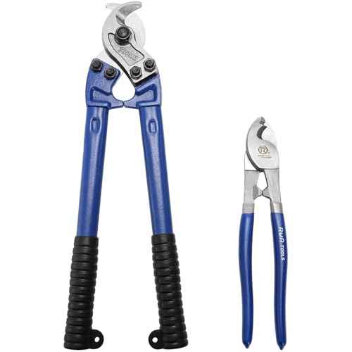 Okllen Set of 2 Cable Cutters Set, 10-inch and 14 in-ch Heavy Duty Wire Cutters for Battery Cable, Copper and Aluminum Cable