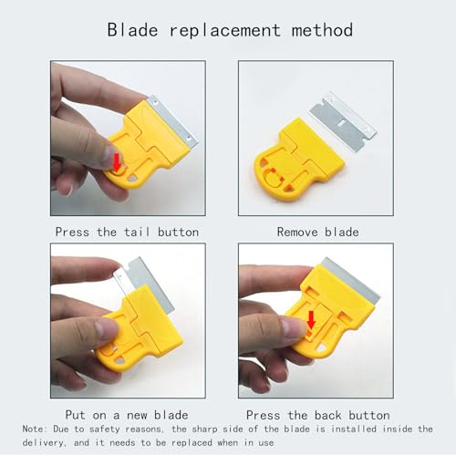 3 Pack Razor Blade Scraper Scraper Tool with Extra 15 Plastic Razor Blades and 15 Metal Blades£¬Adhesive Remover Removing Labels Stickers Taping on Glass Windows£¬Decal Sticker Remover