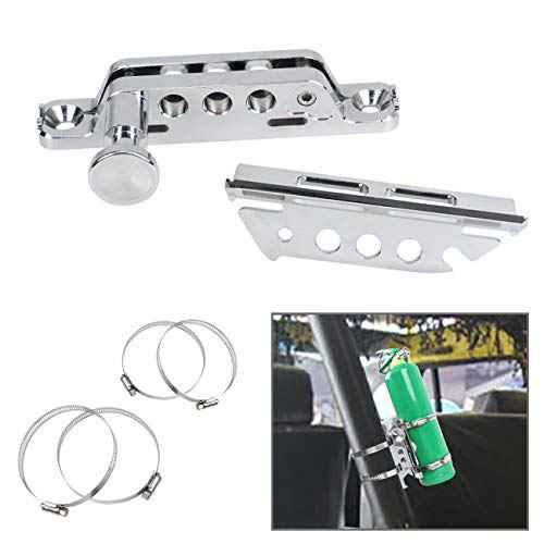 Quick Release Roll Bar Fire Extinguisher Mount Holder Bracket Compatible with for Jeep Wrangler Gladiator Ford Bronco UTV Polaris RZR Ranger Can-Am Maverick ATV Fire Extinguisher Mount