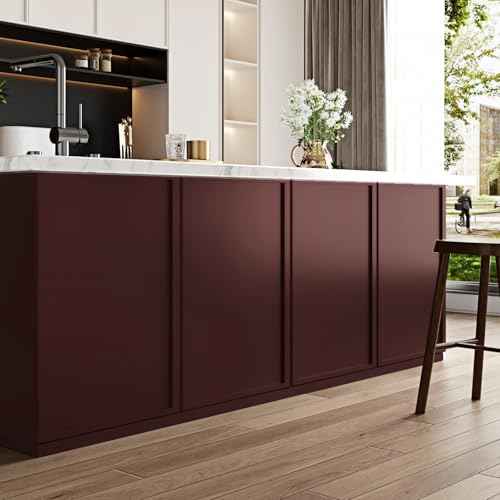 Luster Burgundy Peel and Stick Wallpaper Dark Red Contact Paper Self Adhesive Maroon Wallpaper for Bedroom Countertops Cabinets Renter Friendly Solid Color Vinyl Wall Paper 15.75"x78" Retro