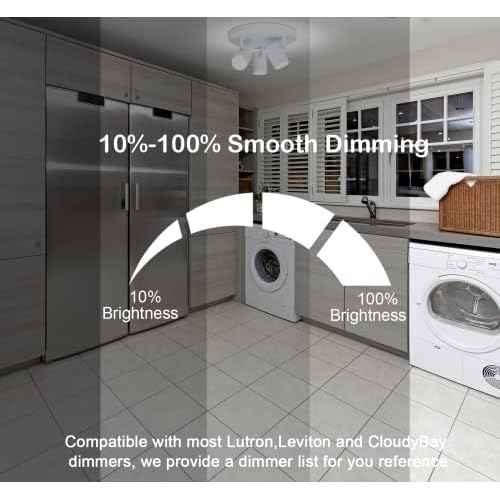 CLOUDY BAY 5CCT 3 Light Directional Ceiling Spotlight,Dimmable LED Track Light Heads,CRI90+,2100Lm for Hallway Kitchen Art,White