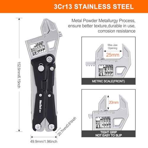 NexTool W4 Adjustable Ratchet Wrench Multitool, 11-IN-1 Foldable EDC Tool with Pliers, Knife, Saw and Screwdriver, Multi Tool for Camping, DIY, and Gifts for Him