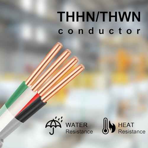 6/3 Metal Clad (MC) Cable with Ground 10ft, 6 Gauge Electric Wire with Aluminum Armor, Solid Bare Copper Conductors for Indoor Outdoor Underground Embedded Installation (6/3, 10 ft)