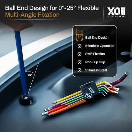 Upgraded allen wrenches Sets 22PCS (Metric & SAE) ? Extra Long Arm allen key set with Ball End ? Durable Hex tool Set with Color-Coded Sleeves ? Ergonomic hex keys