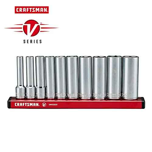 CRAFTSMAN V-SERIES Socket Set, Deep MM, 1/4 Inch Drive, 10 Piece (CMMT17515V)