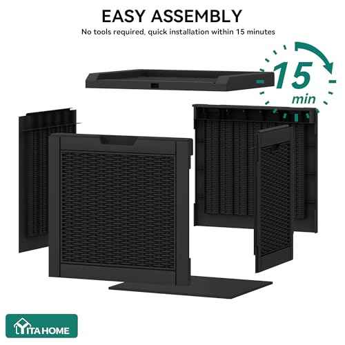 YITAHOME 32 Gallon Outdoor Storage Box, Water Resistant Resin Deck Box, Indoor Outdoor Lockable Storage Container for Patio, Garden, Cushions, Tools, Equipment (Black)