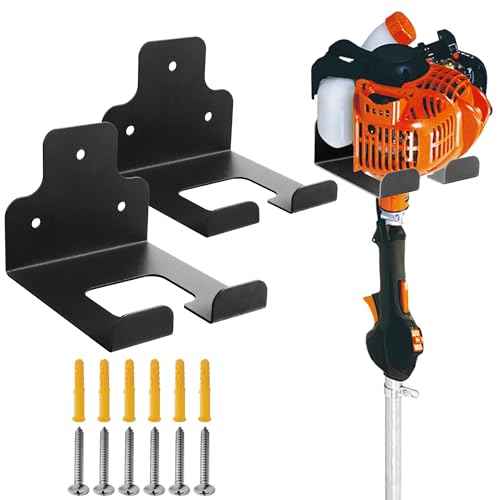 Garage Organizer, Garden Power Tool Hanger, Trimmer Rack, Weed Whackers Holder Wall Mounted, for Grass Trimmer, Hedge Trimmer, Garage Trimmer, Garden Tools (2 Pack)