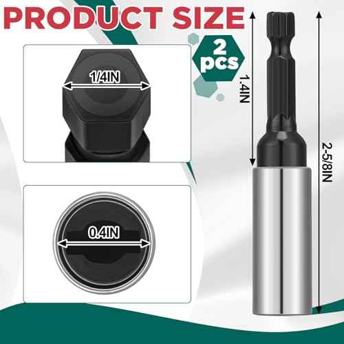 2 Pcs Eye Lag Driver 1/4in Hex Eye Lag for Quick Dispensing, Ceiling Tile Hanger Driver for Professional Drywall & Ceiling Installations, Length: 2-5/8 Inch