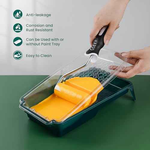Paint Tray Liner, 4 Inch Paint Roller Tray with 15 Pcs Disposable Paint Liners, Small Paint Tray Set, Plastic Paint Pan, Easy to Clean House Painting Supplies for Walls, DIY Projects