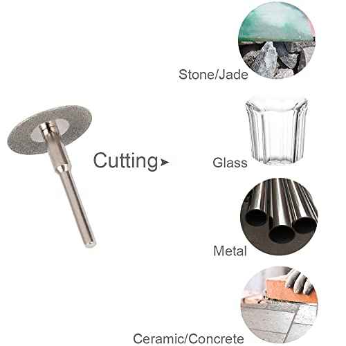 Wolfride 10Pcs Diamond Cutting Wheel Cutting Discs for Rotary Tool Disc Drill Blades and Mandrel for Glass Tile Metal