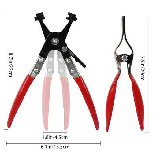 42Pcs 24-46mm Spring Hose Clamps With Swivel Flat Hose Clamp Plier Hose Removal Pliers Assortment kits -10 Large Sizes Fuel Line Clamps Made of Chrome Vanadium Steel