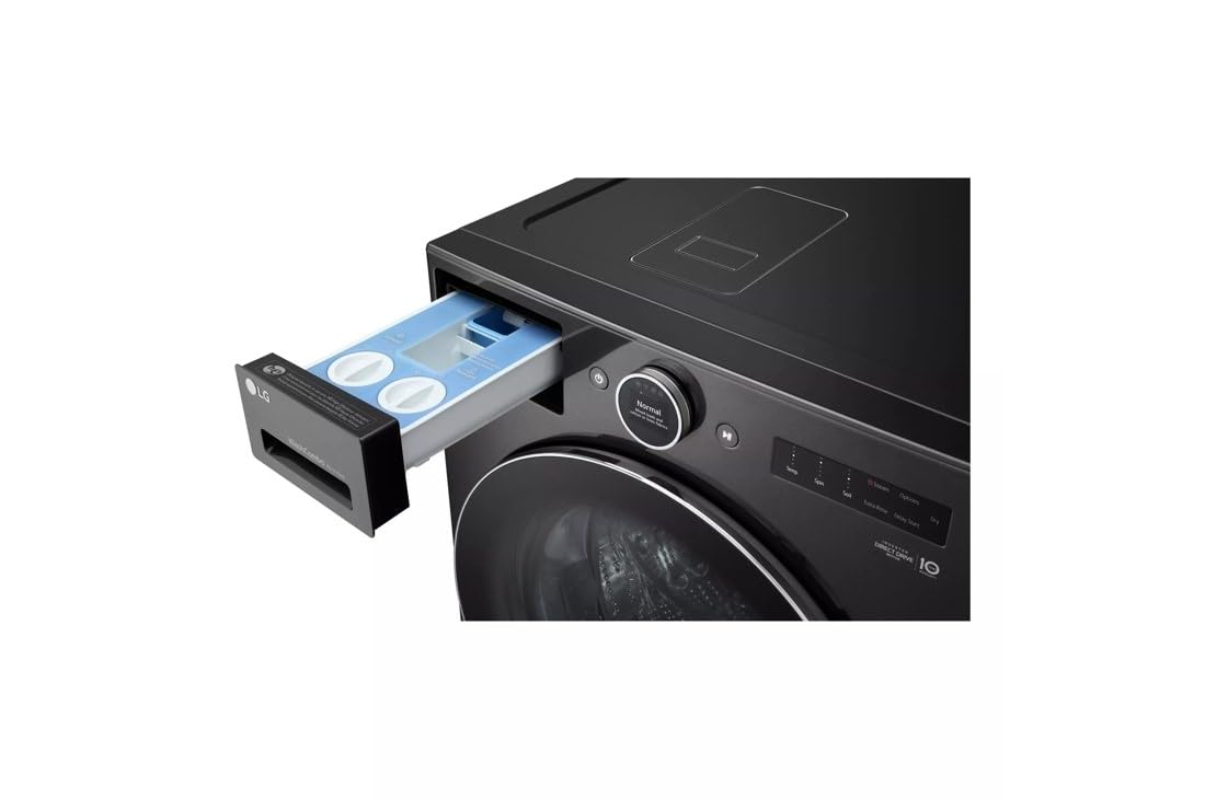 LG 5.0 cu. ft. Mega Capacity Smart Front Load Electric All-in-One Washer Dryer Combo with TurboWash360 WiFi in Black Steel