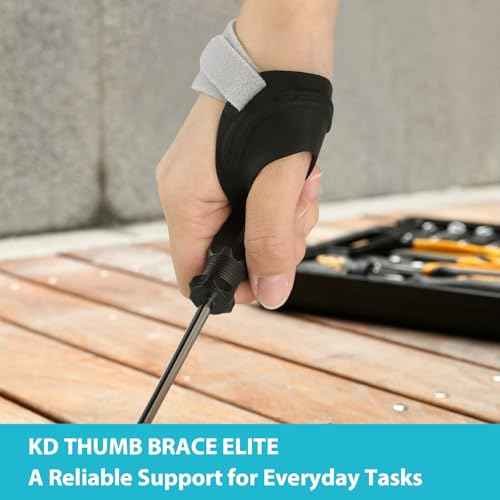 KD Thumb Brace Elite: CMC Thumb Support for Osteoarthritis and Arthritis Pain Relief - Fits Snugly Thumb Brace for Women Men (Medium, Right Hand)