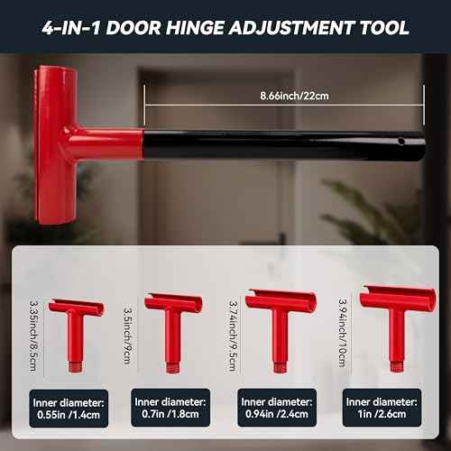 Door Hinge Adjustment Tool Kit, 4 in 1 Hinge Gap Adjusting Wrench Set for Residential and Commercial Multi-Size Door,Hinge Door Gap Adjustment Tool for Round Bolt Hinged Doors