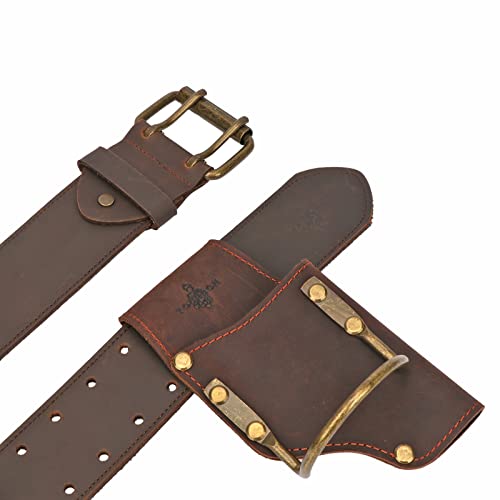 TOURBON Leather Tool Holder Plier Pouch Steel Loop Hammer Holster for 2-inch Wide Tool Belt