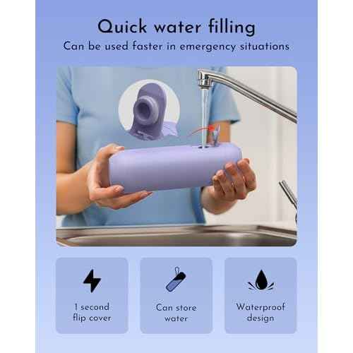 Portable Bidet for Travel, Rechargeable Electric Travel Sprayer with Adaptor, Waterproof High Pressure Handheld Bidet for Women Men Cleaning (Purple)