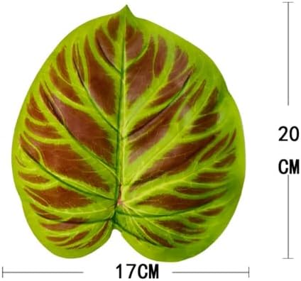 Artificial Purple Calathea Plant, Home Party Decoration, Purple Leaf Decor Artificial Plant Simulation Pot Bonsai Flower Ornament Hotel Room Desk Decorate(Green (No Flowerpot), 60cm)