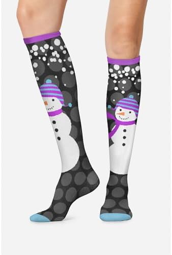 Cherokee Women's 10-15mmHg Compression Socks – Fun Print Knee Highs with Light Support, Soft Feel - PRINTSUPPORT
