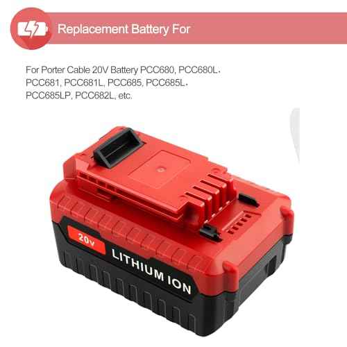 2 Pack 6.0Ah 20V Lithium-ion Replacement Batteries Compatible with Porter Cable 20V Battery PCC681L PCC685L PCC680L PCC682L PCC600 PCC640
