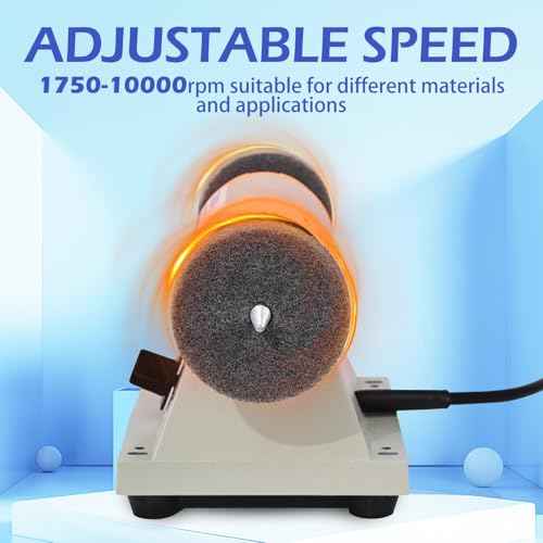 4" Jewelry Polisher - Adjustable Variable Speed Bench Buffer & Polishing Machine With 2 Cloth Wheels, 2 Abrasive Wheels, Safety Glasses & Compound for Jewelry, Dental, Metal, Jade Polishing