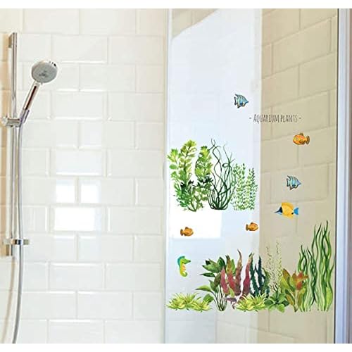 Green Fresh Plant Wall Stickers DIY Ocean Coral Reef and Seaweed for Home Bedroom Bathroom Classroom Decorations