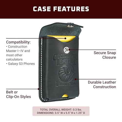 Occidental Leather Construction Calculator Case - Black - Fits Up to 3¡± Belt - Made in USA