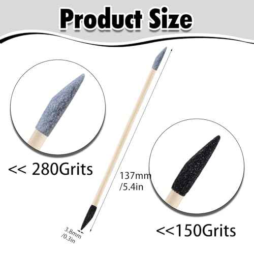 50 Pcs Sanding Sticks, Double End Fine Detailing Sanding Stick with Storage Box for Plastic Models Wood Hobby Woodworking, 120/280 Grit