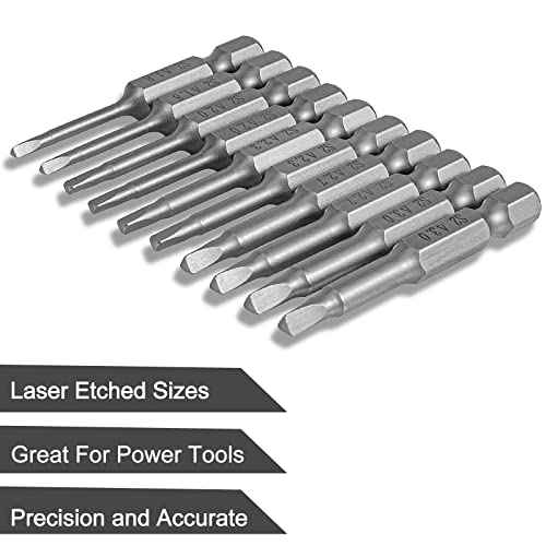 Triangle Drill Bit Set (10pcs- 2" Long S2 Steel Magnetic Heads) 1/4 Inch Hex Shank Triangle Screwdriver Bits Sizes 1.8mm, 2mm, 2.3mm, 2.7mm, 3mm (2 of Each Size)