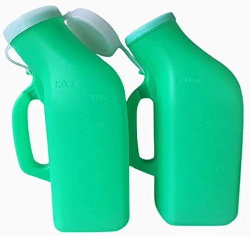 Urinals for Men,YUMSUM Portable Urinal 1200ml/34 Ounce for Hospital Camping Car Travel Home 2 Pack (Green)