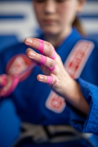 Bighorn Athletics Pro Series Jiu-Jitsu Finger Tape, 8-Rolls with Tin Holder, Enhanced Strength, Residue-Free (0.5-Inch, Pink)