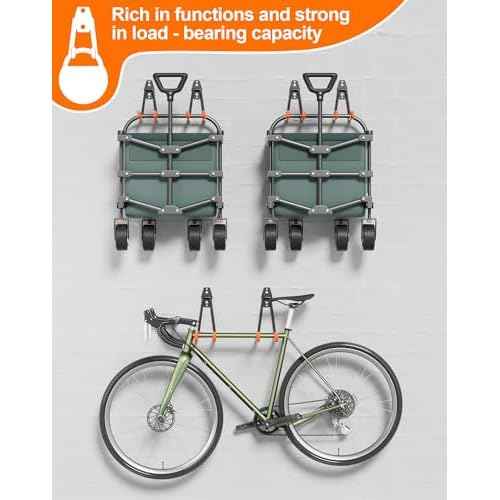 QcoQce 18 Pack Extension Cord Hooks with Wall Mount, Heavy Duty Utility Hangers for Hose, Wires, Cables, Garage Organization with Anti-Slip Coating, Screws Included (Orange)