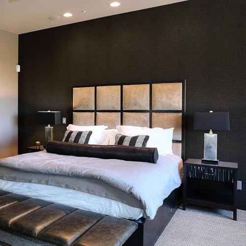 Zeeko Black Peel and Stick Wallpaper 17.3" x 590" Removable Crocodile Wallpaper Embossed Contact Paper Textured Wall Paper for Cabinet Bedroom Bathroom