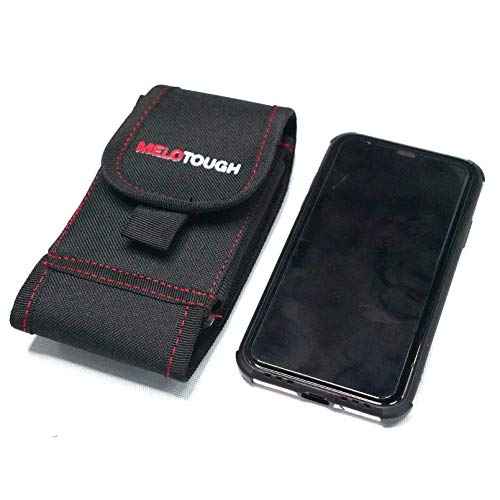 MELOTOUGH Tool Belt Suspenders Construction Work Suspenders with detachable phone holder comfortable foam shoulder padder (Red)