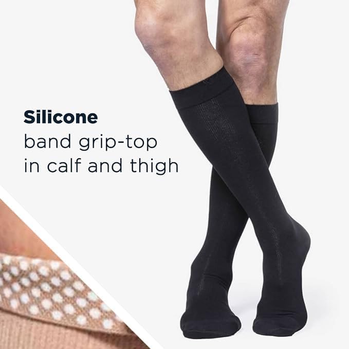 SIGVARIS Men’s Essential Cotton 230 Closed Toe Calf-High Socks 20-30mmHg